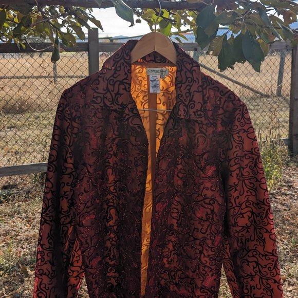Gorgeous Textured Cranberry Red Jacket - Picture 14 of 14